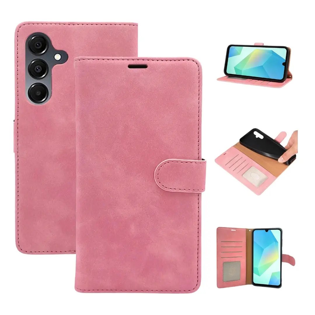 Samsung Galaxy A16 PU Leather Wallet Case Pink